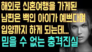 [실화사연] 해외로 신혼여행을 가게된 남편은 백인 아이가 예쁘다며 입양까지 하게 되는데... 믿을 수 없는 충격진실 [라디오드라마][사이다사연]