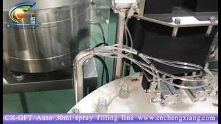 CX-GFT Auto 30ml spray filling line | 6 head high speed spray irrigation