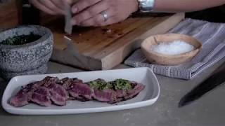 How to Cook Peppered Flank Steak with Chimichurri - Urban Butcher Calgary