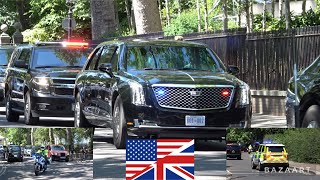 USA 🇺🇸 Secret Service + ‘The Beasts’ arrive at Winfield House (London) 🇬🇧with SEG Escort.