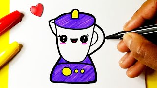 Como desenhar Liquidificador fofo Kawaii | Desenho para desenhar - Drawing to Draw