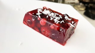 Receta KANTEN de FRUTAS ROJAS con agar-agar (gelatina natural) Macrobiótica postre rápido y vegan