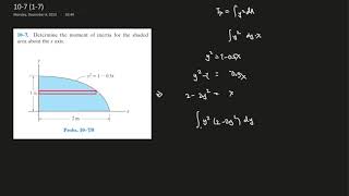 10-7 Determine the moment of inertia for the shaded  area about the x-axis.