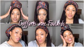 6 Facons d'attacher don foulard avec des tresses BOX BRAIDS