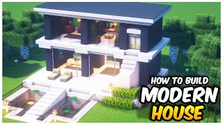 Minecraft: How to Build a Stylish Modern House | Modern Survival House Tutorial