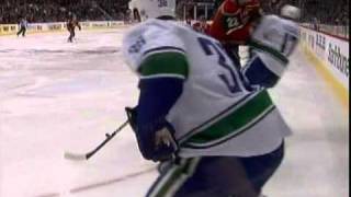 Cal Clutterbuck flattens Ryan Kesler