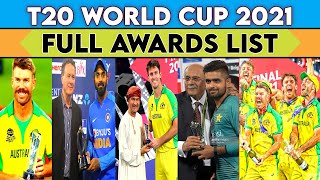 T20 World Cup 2021 Full Awards List🏆 Batting & Bowling Records🏏Most Run 🏏Most Wickets 🏏Champion Aus