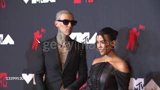 Travis Barker and Kourtney Kardashian arrive at the 2021 MTV Video Music Awards