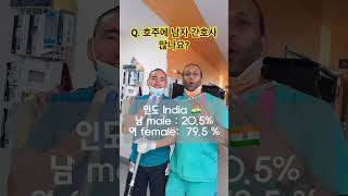 호주 간호사 남녀 비율, 호주, 미국, 인도, 필리핀, 한국 비교 #호주간호사 #호주 #nurse