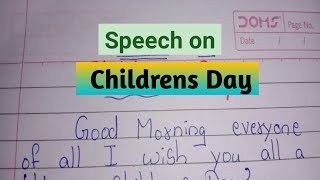 Children's day speech in english || 14 November speech | Children's day