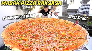 REKOR DUNIA! 50 KG PIZZA SOSIS RAKSASA BUAT MUKBANG SEKELUARGA.