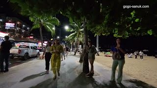 Night Walk on Beach Road – A Relaxing Stroll by the Sea