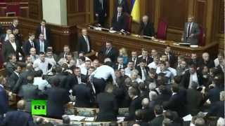 CHEKI WABUNGE NCHINI UKRAINE WALIVYOZICHAPA (Ukraine's Parliament Fight)