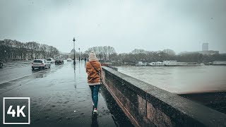 PARIS WALK - WALKING in the HEAVY SNOW in PARIS 2021 - 4K (Pont d'Austerlitz - Pont de Sully)