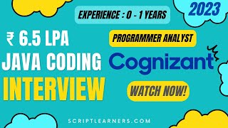 Cognizant Java Coding Interview for fresher's 2023 | CTC : 6.5 LPA