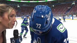 Rinkside Reporter Olivia McDonald catches up with new Canuck, Filip Chytil, ahead of tonight’s game!