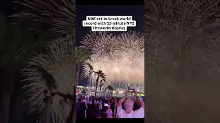 UAE break world record with 53Mts NYC fireworks display. #happynewyear #uae #dubai #fire #fireworks