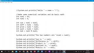 Intro to Java Video 3: Integers and Basic Math
