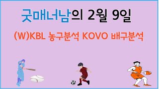 2월 9일 kbl분석 , kovo분석 , 스포츠분석 , 프로토분석 , 농구분석 , 배구분석