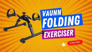 Vaunn Medical Folding Pedal Exerciser with Electronic Display for Legs and Arms Workout