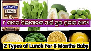 Lunch for 8/10 months baby || ୮/ ୧୦ ମାସର ପିଲାମାନଙ୍କ ଖାଦ୍ୟ || Dal roti for baby || Rice meal for baby