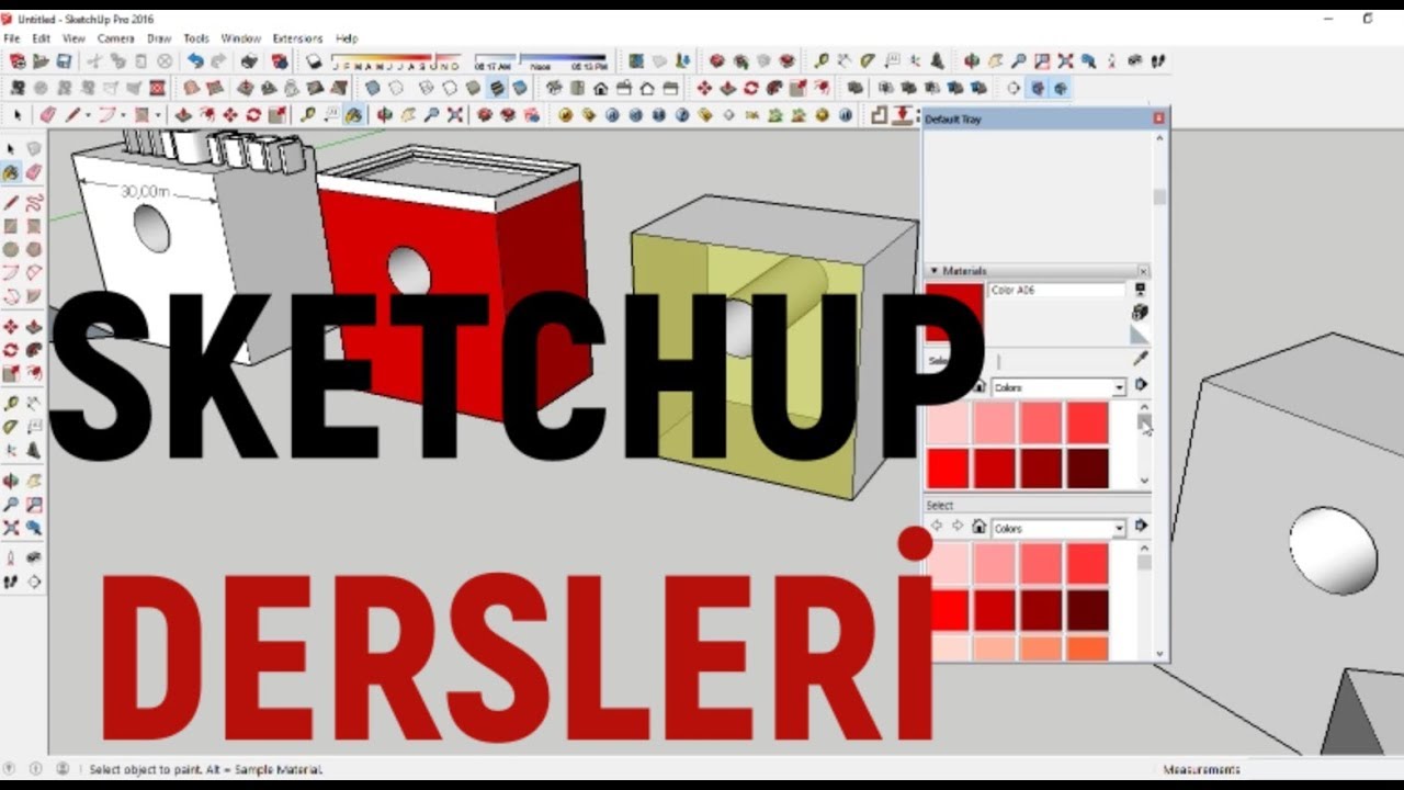 SKETCHUP 3D ( 3 BOYUT ) ÇİZİM DERSİ - 1 (3d Drawing) - YouTube