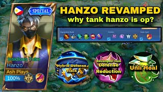 18 KILLS!! SEMI TANK BUILD HANZO REVAMPED!!😱 (tank but still high damage?)