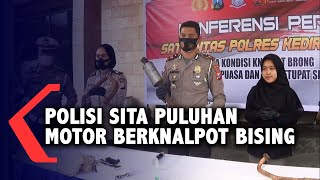 Polres Kediri Kota Sita Puluhan Kendaraan Dengan Knalpot Bising