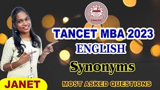 TANCET MBA 2023 | General English : Synonyms | Tancet Exams