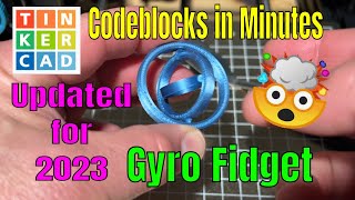 Make a Gyro Fidget for 3D printing Tinkercad Codeblocks Step by Step