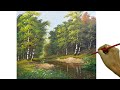 Acrylic Landscape Painting in Time-lapse / Birch Tree Forest / JMLisondra