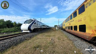 CHENNAI VANDHE BHARAT EXPRESS OVERTAKING BENGALURU UDAY EXPRESS | வந்தே பாரத் VS உதய் விரைவு வண்டி