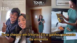 Sara Kellen chegou em Vitória/ES e ganhou presente da empresa