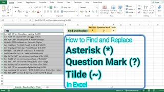 How to find Asterisk(*) - Question Mark(?) - Tilde(~) in excel ❔ Find and Replace Special Characters