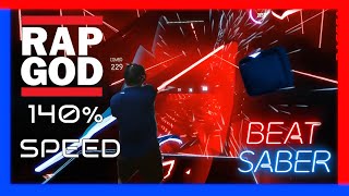 140% speed Eminem - Rap God done faster! Beat Saber Darth Maul staff saber style (custom song)