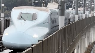 九州新幹線 新玉名駅 関門海峡を越えてきた8両編成のつばめ号 到着−発車シーン