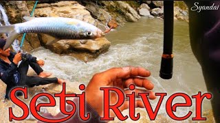 Seti River Fishing Catching Copper Mahsheer Season Day First 🎣 || Fishing Nepal 🇳🇵