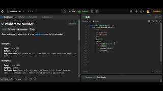 Leet code #7 || Palindrome Number || Easy python solution #leetcode #python