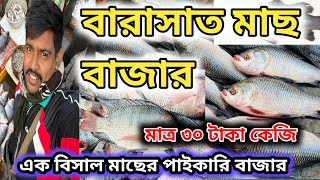 বারাসাত মাছ বাজারে মাছের দাম সস্তা হয়ে গেলো #fishmarket #wholesalefishmarket