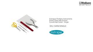 Instrapac Podiatry Instruments Emery Pack with Scissor Curved Nail Cutter Single 8499 SINGLE