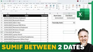 SUMIFS Between Two Dates in Excel | SUMIF on Date Range