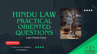 Hindu law practice questions kslu Part - 1 - Credence Law - 7019560214 #kslu