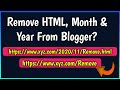 How To Remove HTML, Year & Month In Blogger URL In Hindi? | Blogger Ke URL Se HTML Kaise Hataye?