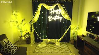 Classy White Themed Neon Light Decoration Setup for perfect Birthday Celebrations at home🎊 | NEW