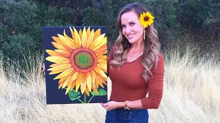 Sunflower Acrylic Painting Tutorial - By Artist, Andrea Kirk | The Art Chik