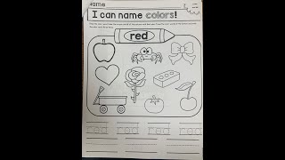 Color red worksheet