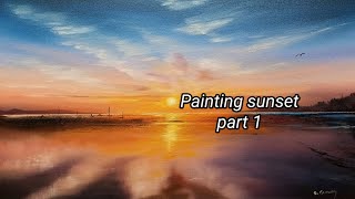 Painting a sunset part 1   Oil painting tutorial.