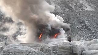 Горит БЕЛАЗ  Костомукшский ГОК