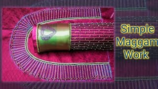 beginners కోసం ఈజీ and సింపుల్ మగ్గం వర్క్ blouse design ||maggam work tutorial for beginners