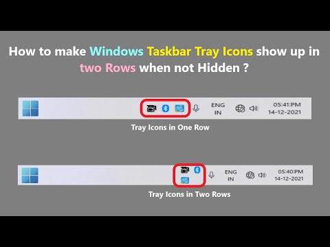 How to make Windows taskbar icons appear in two lines when not hidden?